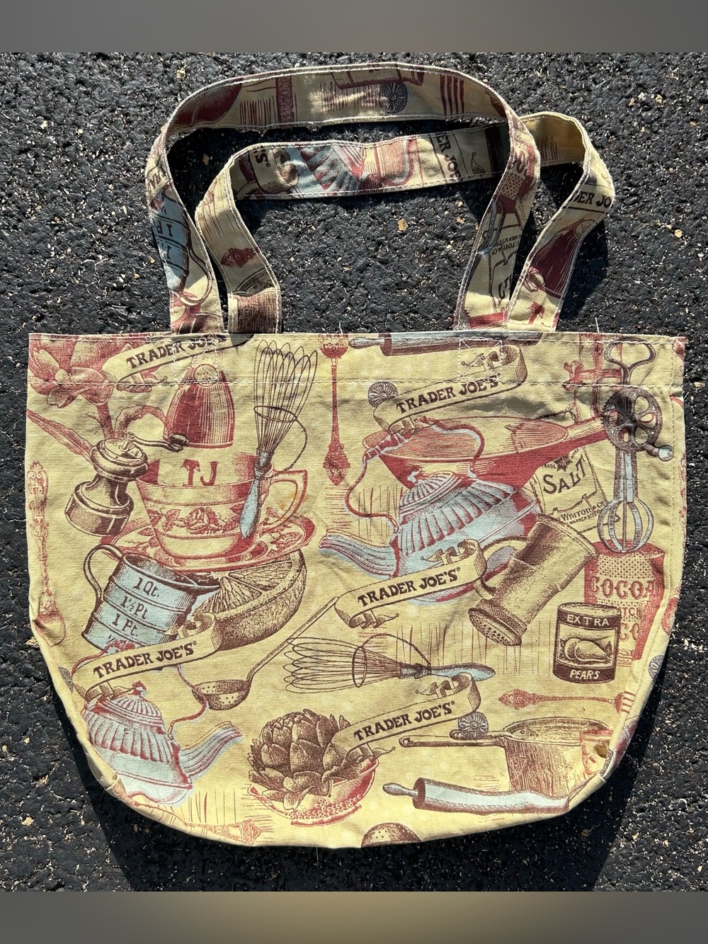 Vintage Trader Joe’s Totebag Tea Kettle Discontinued retro boho Americana